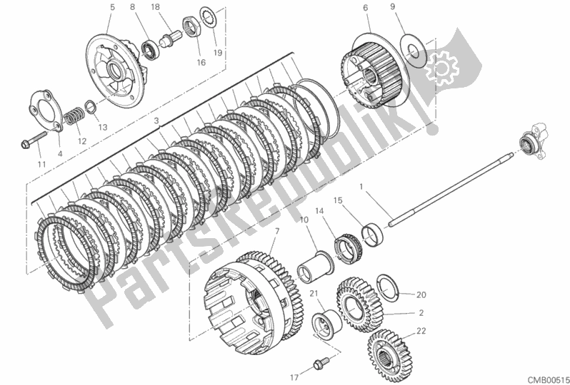 All parts for the Clutch of the Ducati Superbike Panigale V4 S Corse 1100 2019